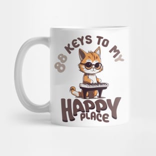 Piano lover gift | Cat lover gift | Cat Plays Piano Shirt | Funny cat shirt | instrument | piano player Mug